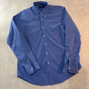 Polo Ralph Lauren Shirt Mens Large Blue Long Sleeve Button Down Pony Logo